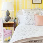 WICKER STRIPE FRANGIPANI Schumacher Wallpaper wallpaper - SKU 5007721