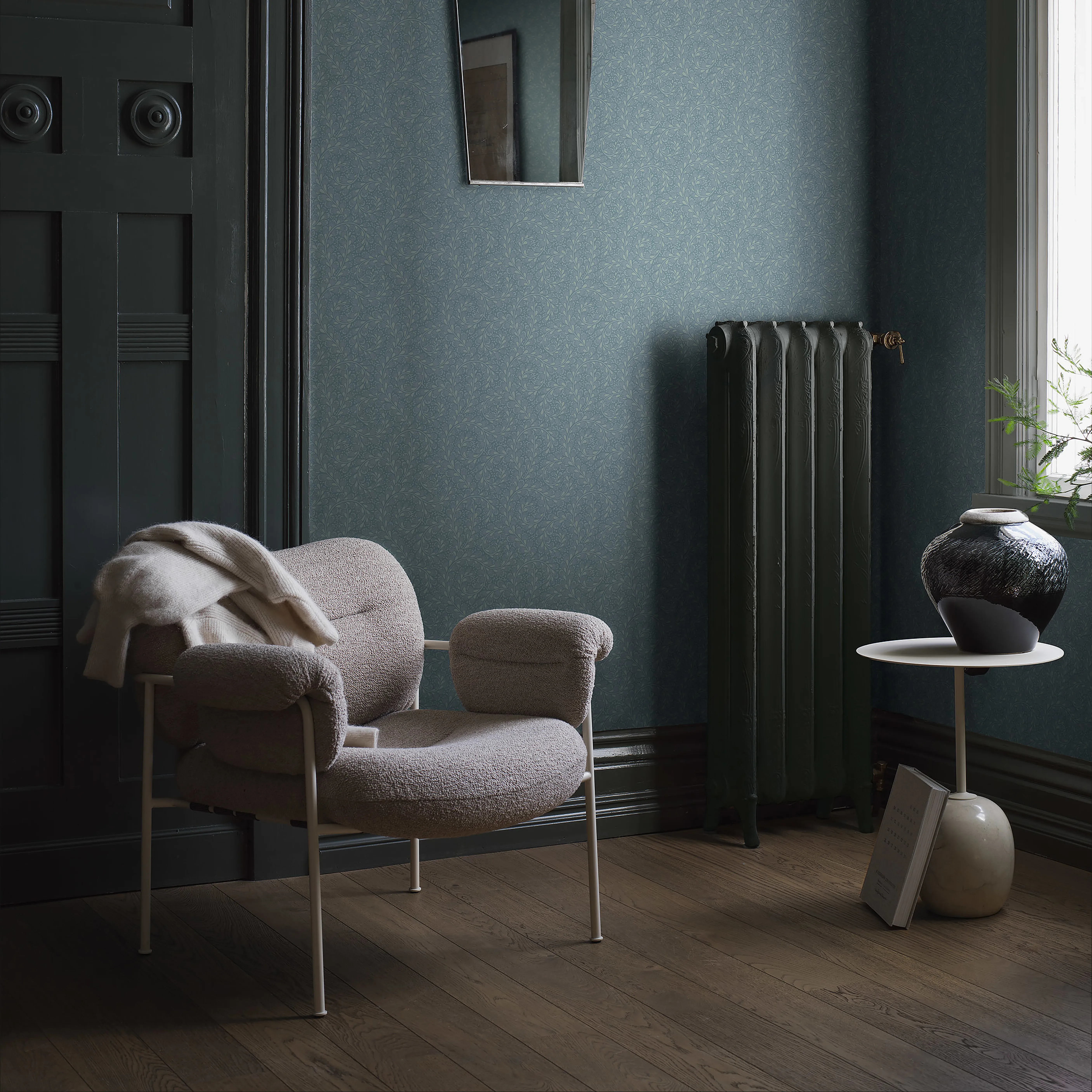 WILD FERNS BLUE Schumacher Wallpaper wallpaper - SKU 2254