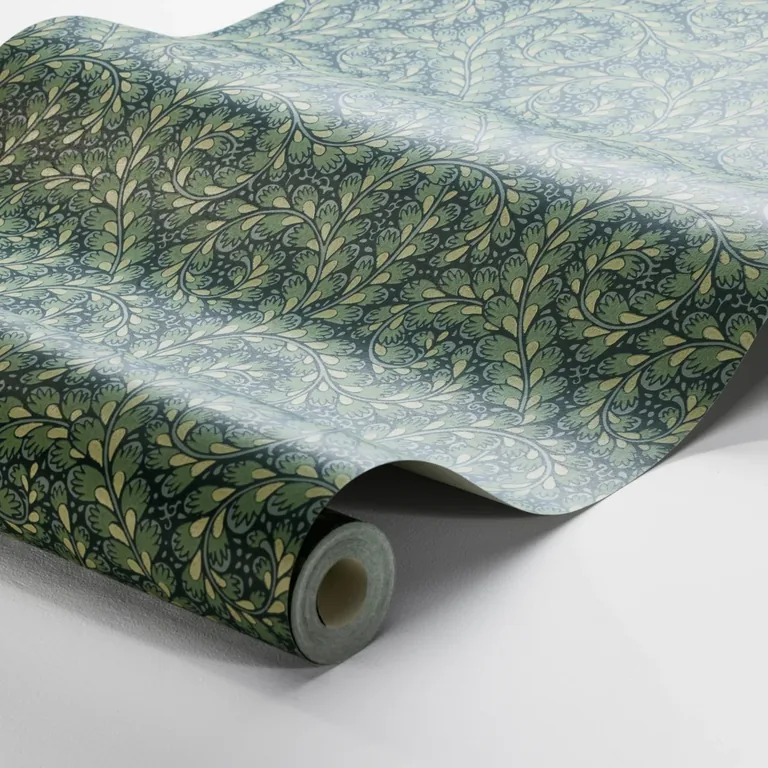 Schumacher WILD FERNS wallpaper, color SPRUCE, SKU 2258