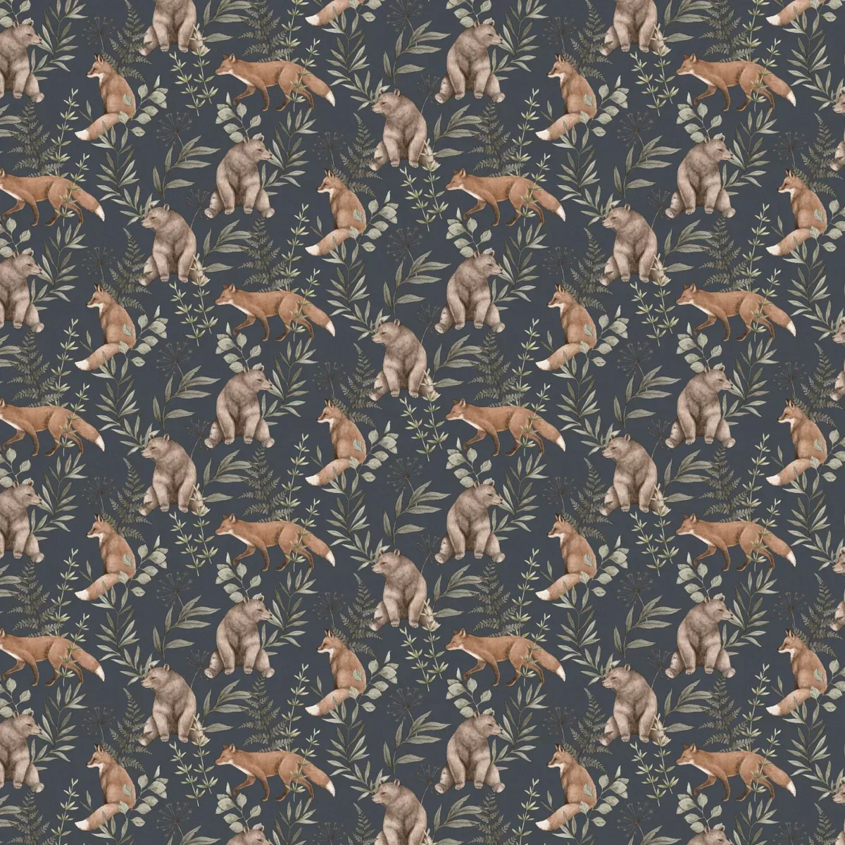 WILD FOREST MIDNIGHT Schumacher Wallpaper wallpaper - SKU 6920
