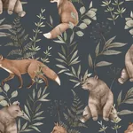 WILD FOREST MIDNIGHT Schumacher Wallpaper wallpaper - SKU 6920
