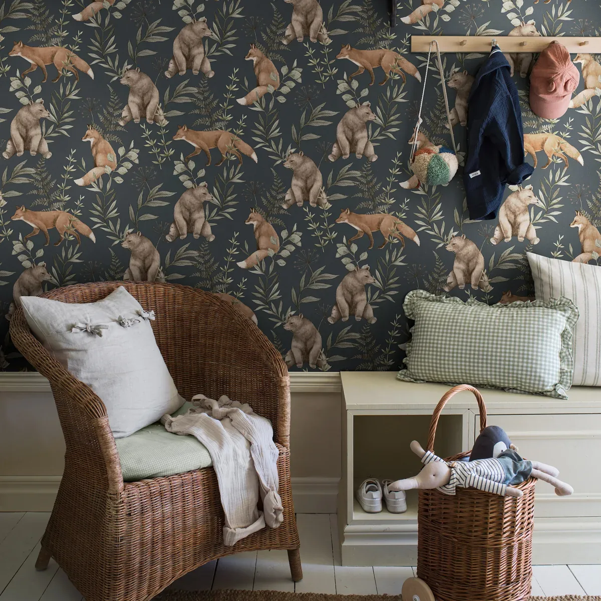 WILD FOREST MIDNIGHT Schumacher Wallpaper wallpaper - SKU 6920