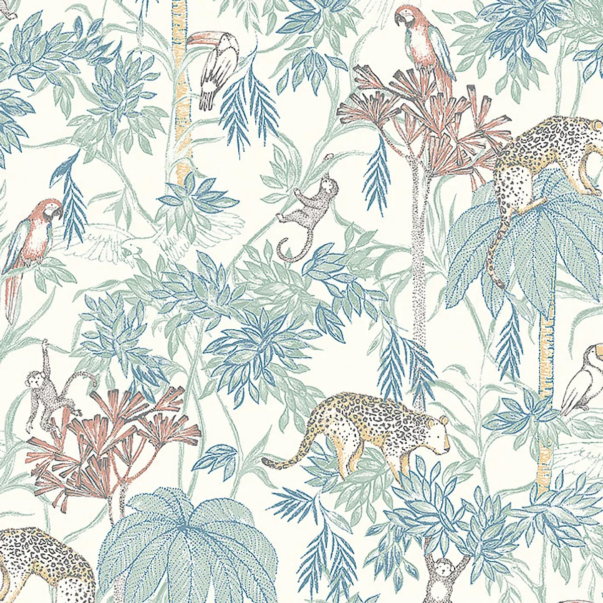 WILD JUNGLE MULTI Schumacher Wallpaper wallpaper - SKU 7462