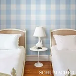 WILLA CHECK LARGE CHAMBRAY Schumacher Wallpaper wallpaper - SKU 5012350