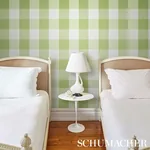 WILLA CHECK LARGE - LEAF Schumacher Wallpaper | Wallpaper Tw WILLA CHECK LARGE LEAF Schumacher Wallpaper wallpaper - SKU 5012352