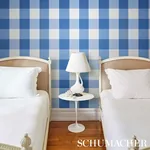 WILLA CHECK LARGE - NAVY Schumacher Wallpaper | Wallpaper Tw WILLA CHECK LARGE NAVY Schumacher Wallpaper wallpaper - SKU 5012351