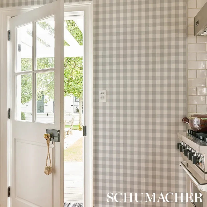 WILLA CHECK SMALL - GREY Schumacher Wallpaper | Wallpaper Tw WILLA CHECK SMALL GREY Schumacher Wallpaper wallpaper - SKU 5012367
