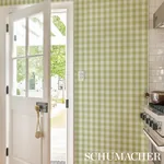 WILLA CHECK SMALL LEAF Schumacher Wallpaper wallpaper - SKU 5012362