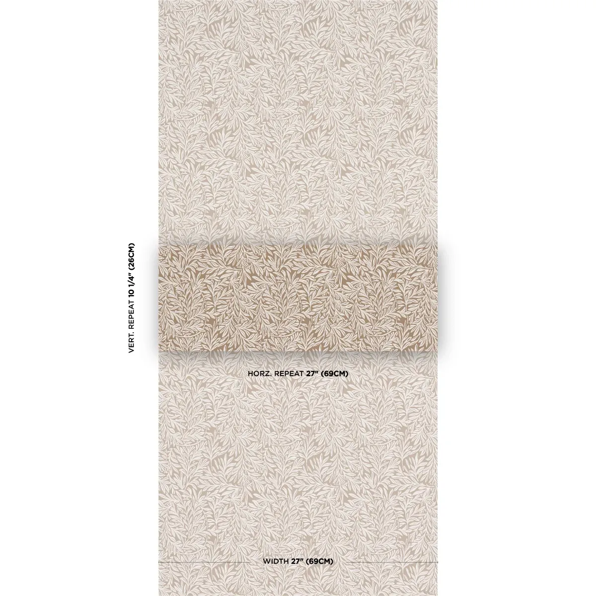 WILLOW LEAF MOCHA Schumacher Wallpaper wallpaper - SKU 5004138
