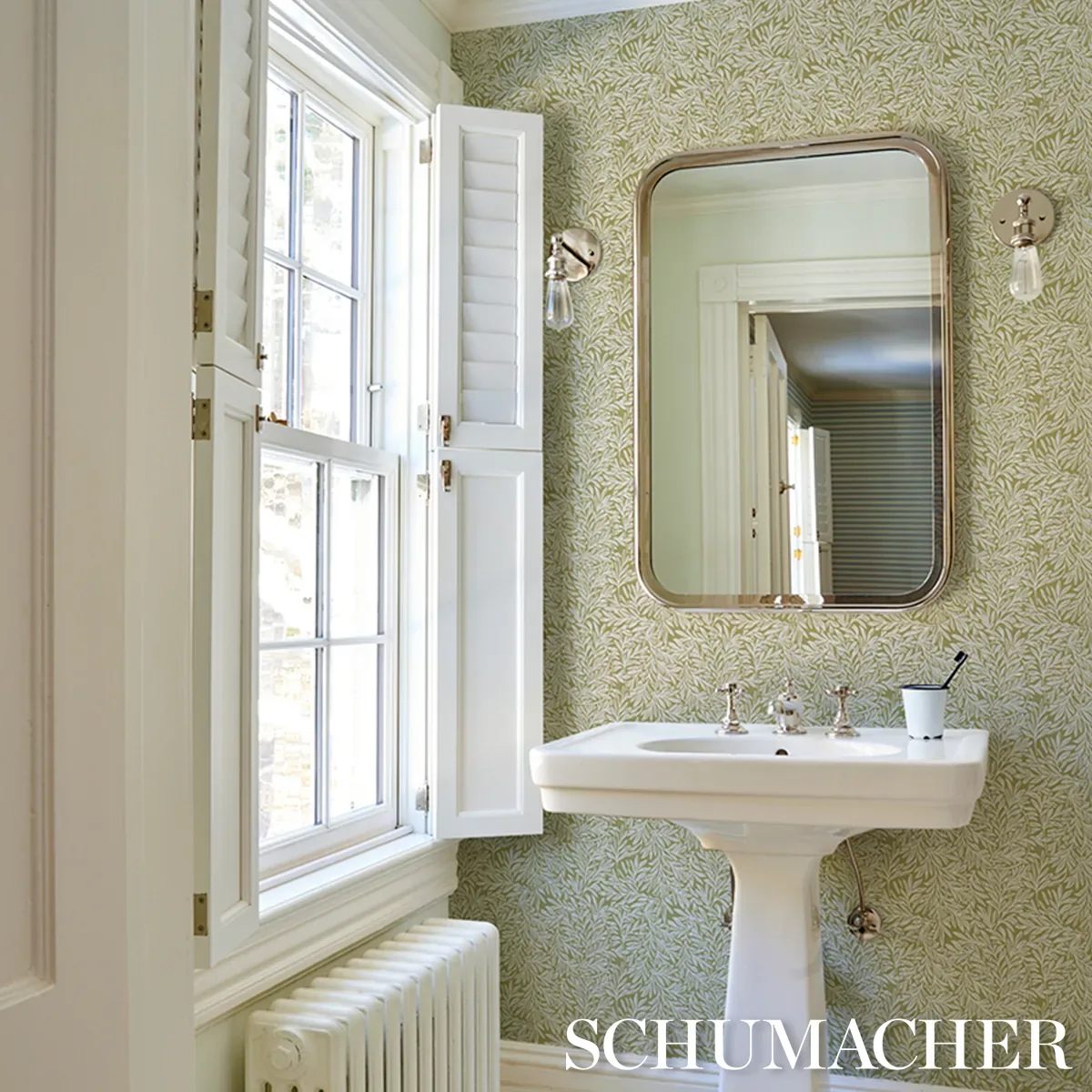 WILLOW LEAF - MOSS Schumacher Wallpaper | Wallpaper Twins WILLOW LEAF MOSS Schumacher Wallpaper wallpaper - SKU 5004137