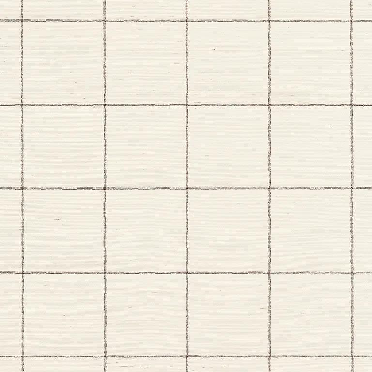 Schumacher WINDOWPANE EMBROIDERED SISAL wallpaper