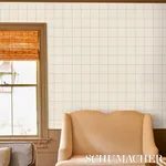 Schumacher WINDOWPANE EMBROIDERED SISAL - JAVA Wallpaper | Buy Online SKU 5015201
