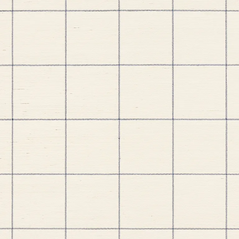 Schumacher WINDOWPANE EMBROIDERED SISAL wallpaper