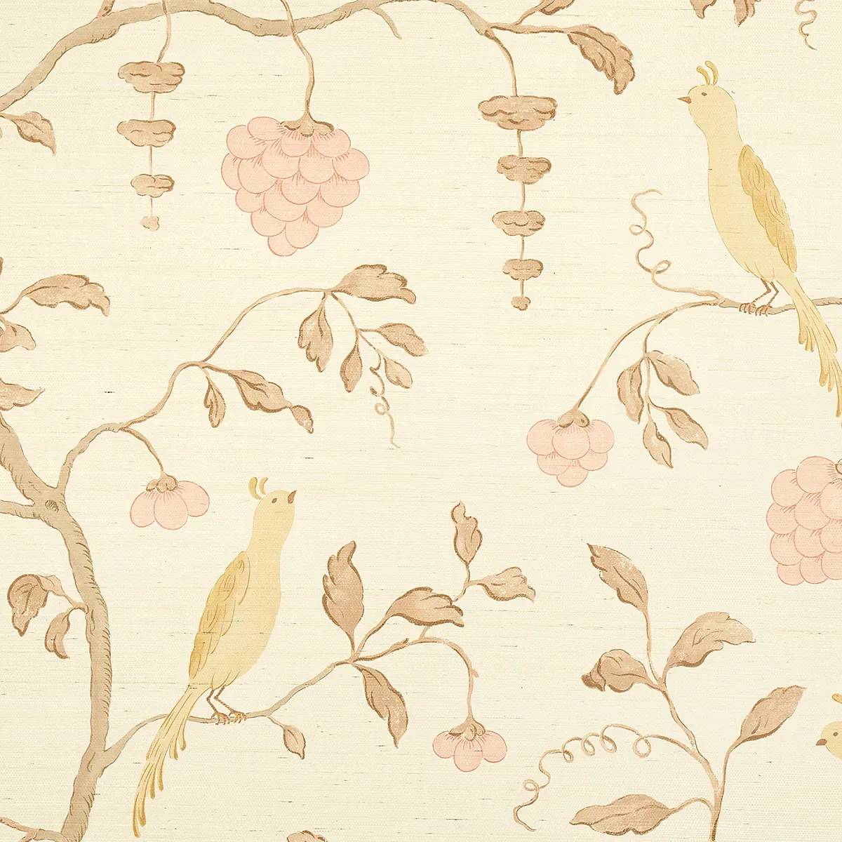 WISTERIA SISAL - AMBER & ROSE Schumacher Wallpaper | Wallpap WISTERIA SISAL AMBER & ROSE Schumacher Wallpaper wallpaper - SKU 5013701