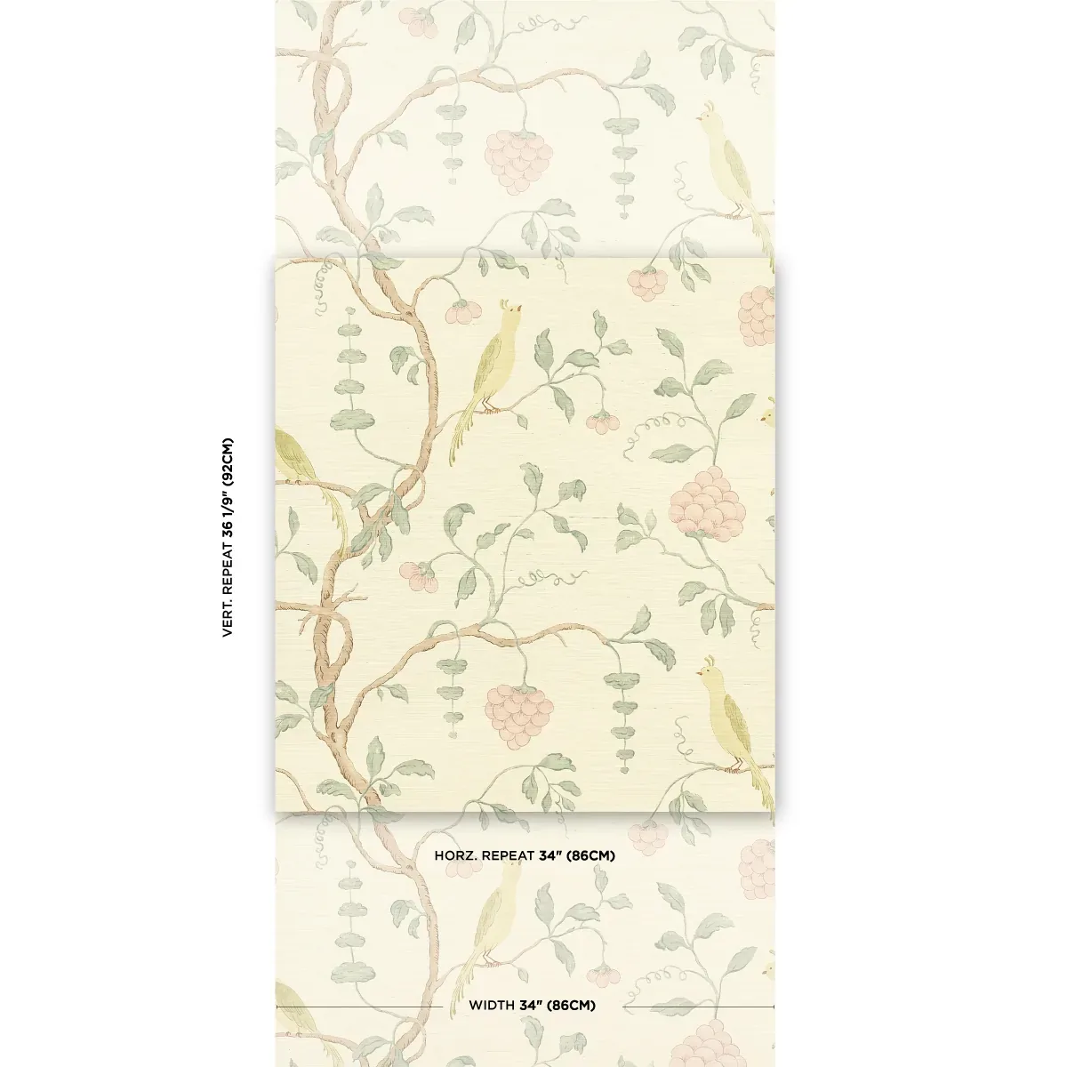 WISTERIA SISAL - TEAL & SOFT PINK Schumacher Wallpaper | Wal WISTERIA SISAL TEAL & SOFT PINK Schumacher Wallpaper wallpaper - SKU 5013700