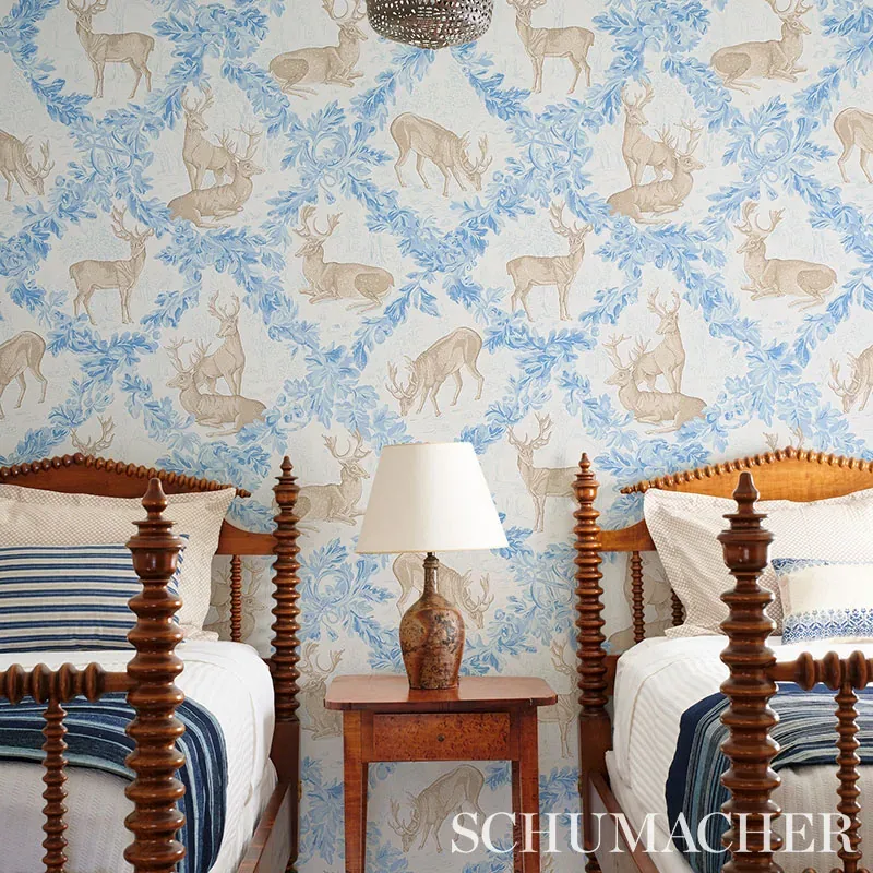 WOBURN MEADOW - ICE Schumacher Wallpaper | Wallpaper Twins WOBURN MEADOW ICE Schumacher Wallpaper wallpaper - SKU 5012730