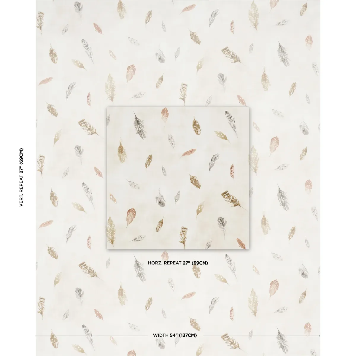 WOODLAND FEATHERS AUTUMN Schumacher Wallpaper wallpaper - SKU 5016061