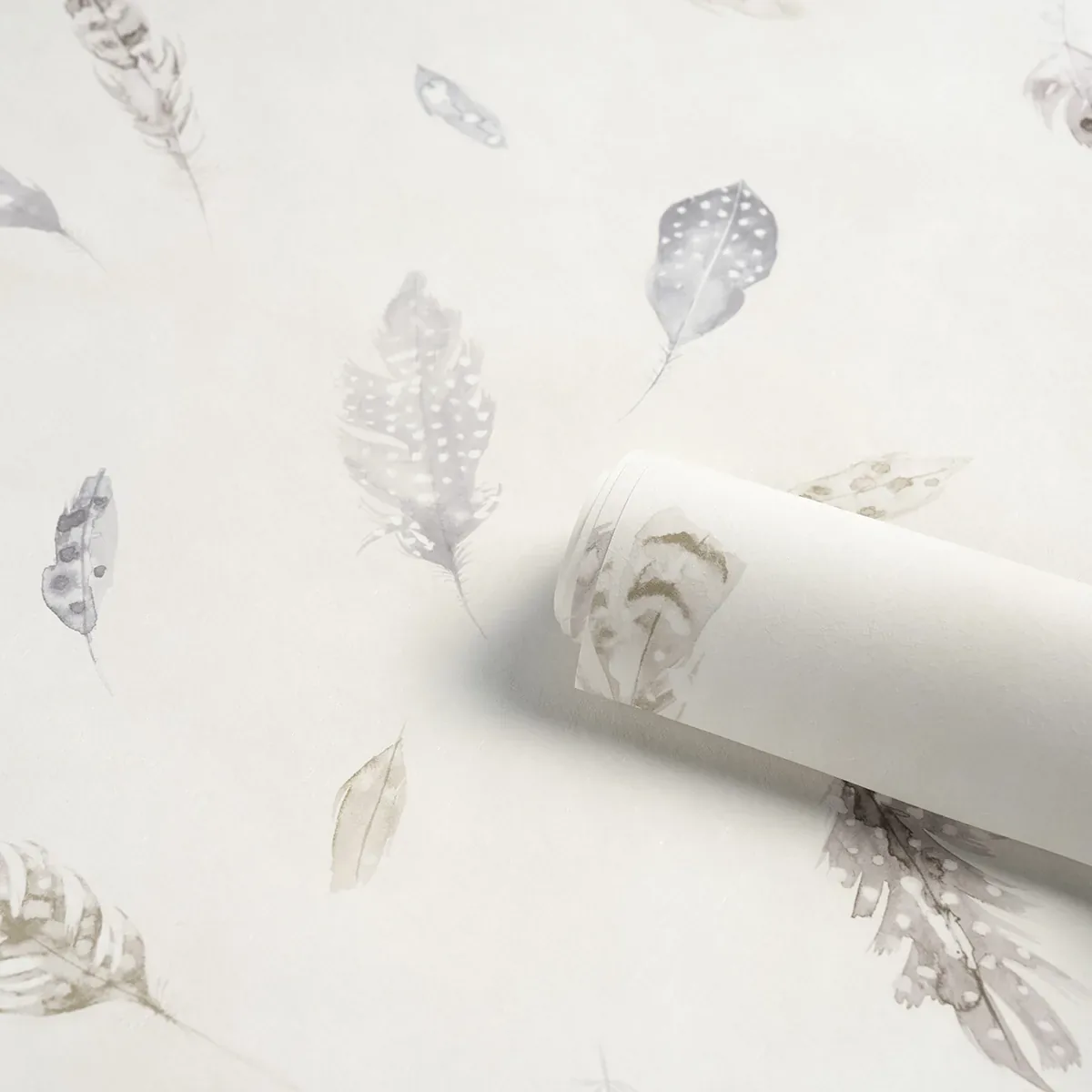 WOODLAND FEATHERS PEBBLE Schumacher Wallpaper wallpaper - SKU 5016060