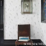 WOODLAND FEATHERS PEBBLE Schumacher Wallpaper wallpaper - SKU 5016060