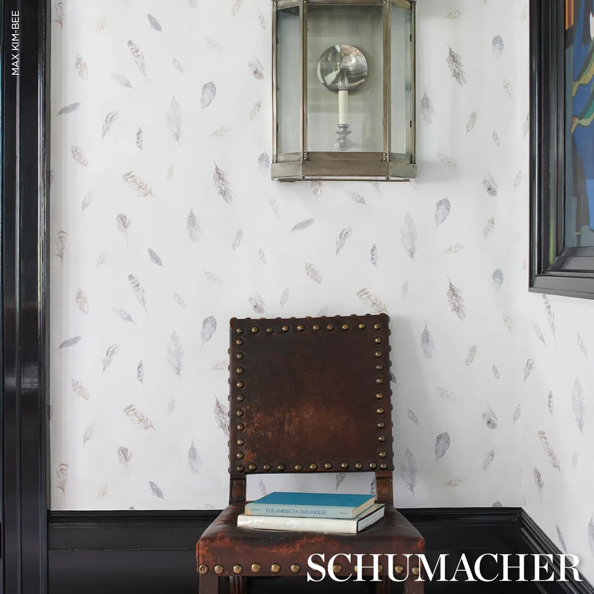 WOODLAND FEATHERS PEBBLE Schumacher Wallpaper wallpaper - SKU 5016060