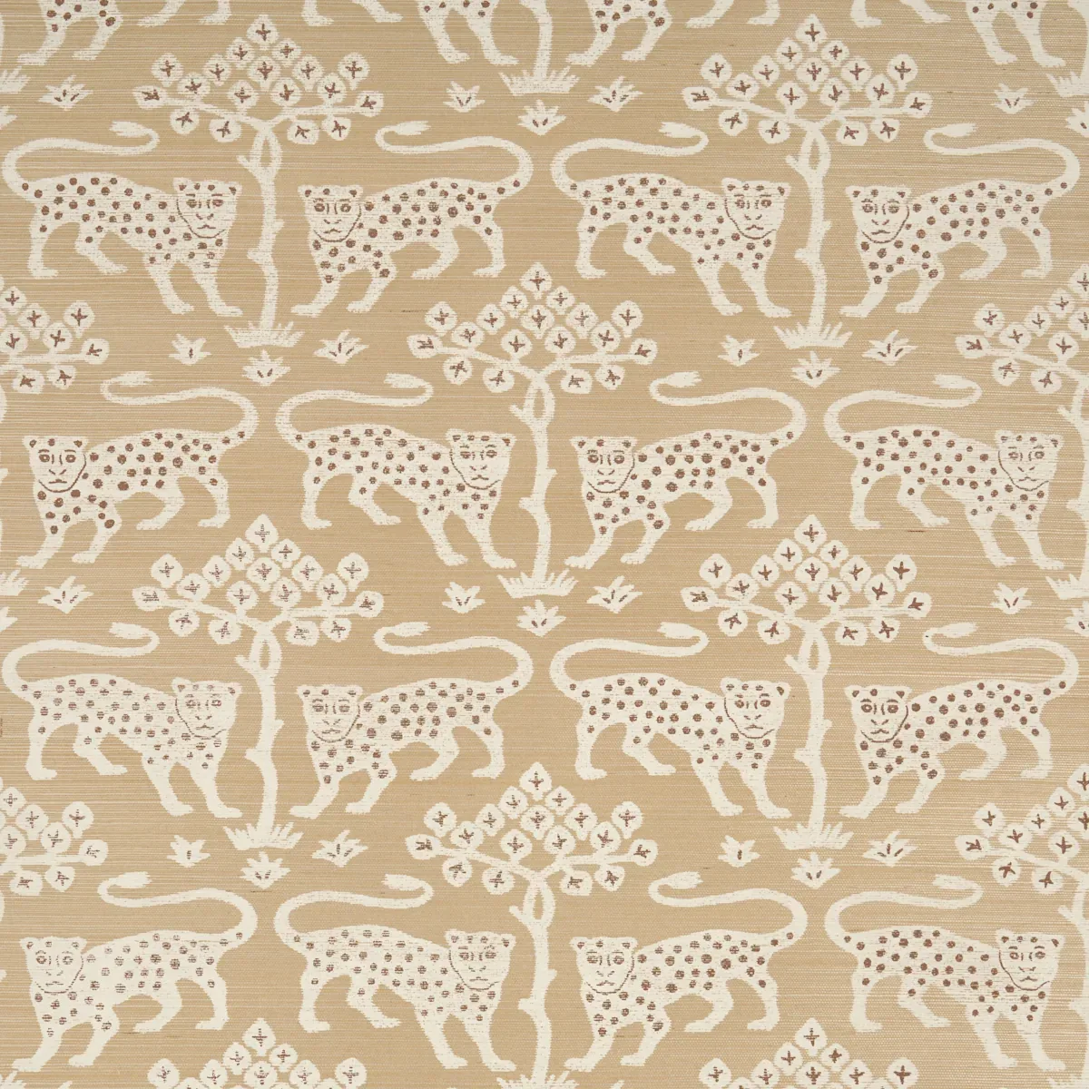 WOODLAND LEOPARD SISAL OATMEAL Schumacher Wallpaper wallpaper - SKU 5012303