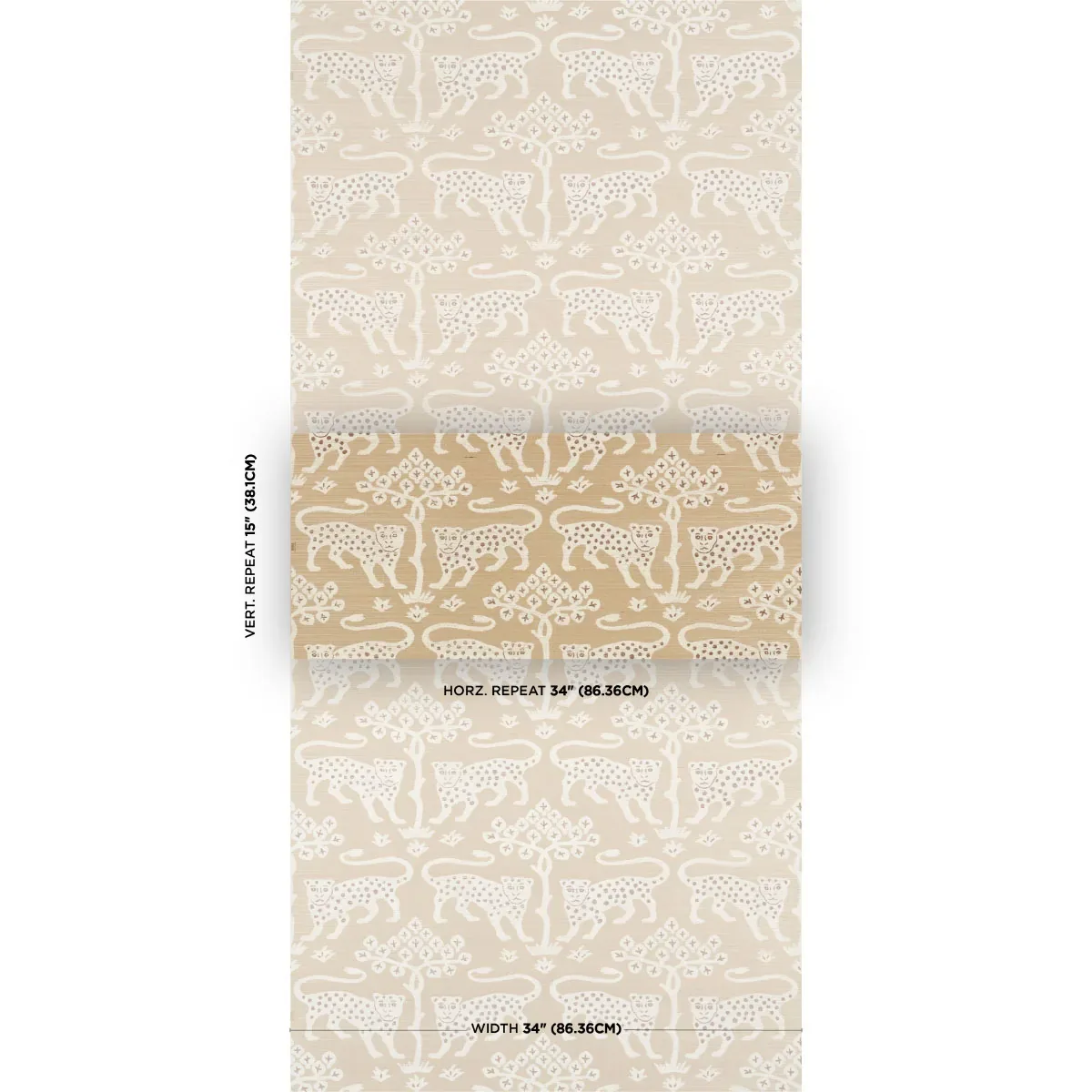 WOODLAND LEOPARD SISAL OATMEAL Schumacher Wallpaper wallpaper - SKU 5012303