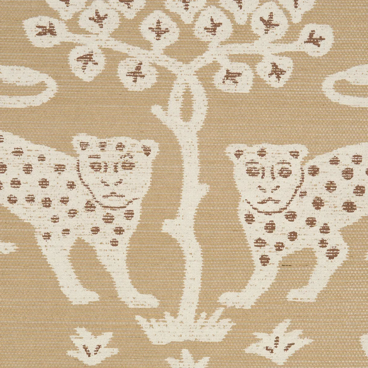 WOODLAND LEOPARD SISAL OATMEAL Schumacher Wallpaper wallpaper - SKU 5012303