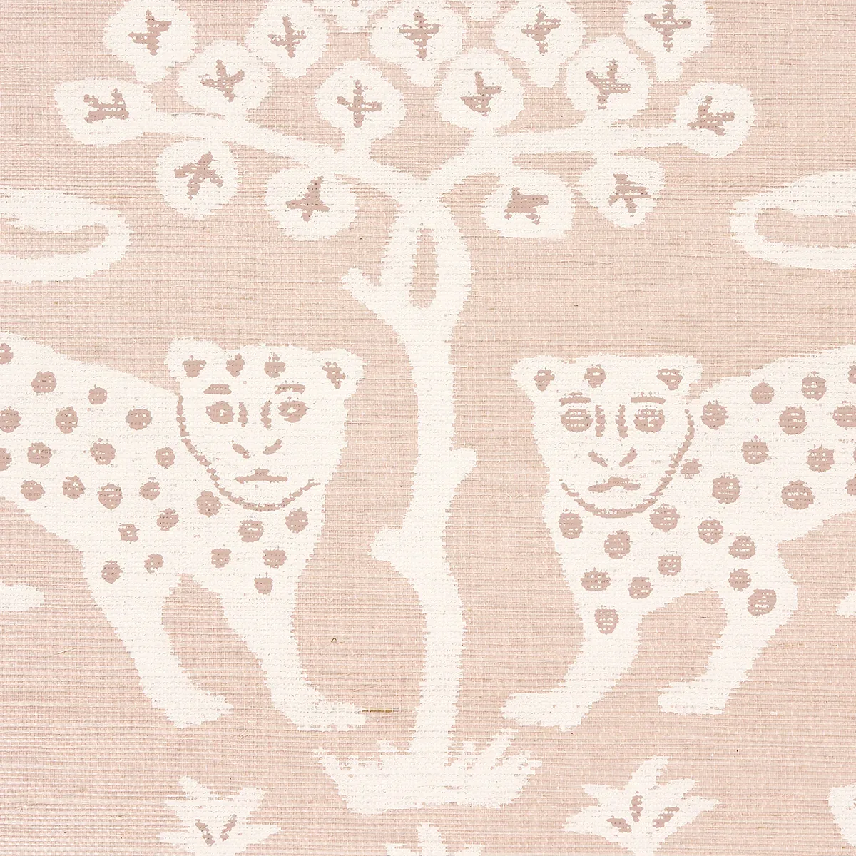 WOODLAND LEOPARD SISAL PETAL Schumacher Wallpaper wallpaper - SKU 5012302