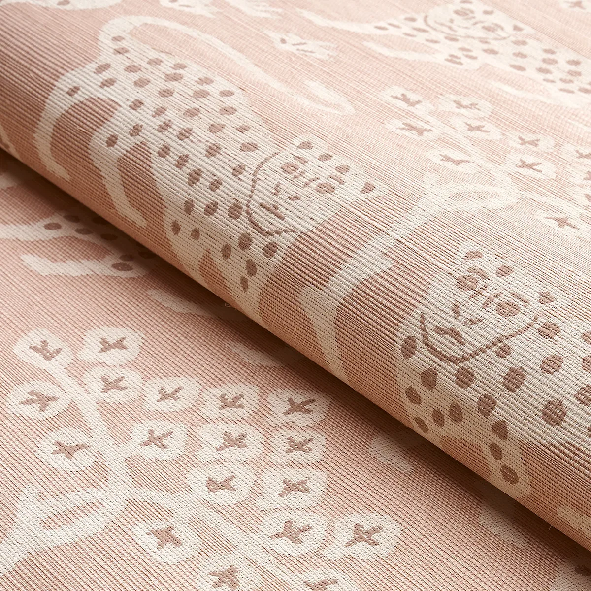 WOODLAND LEOPARD SISAL PETAL Schumacher Wallpaper wallpaper - SKU 5012302