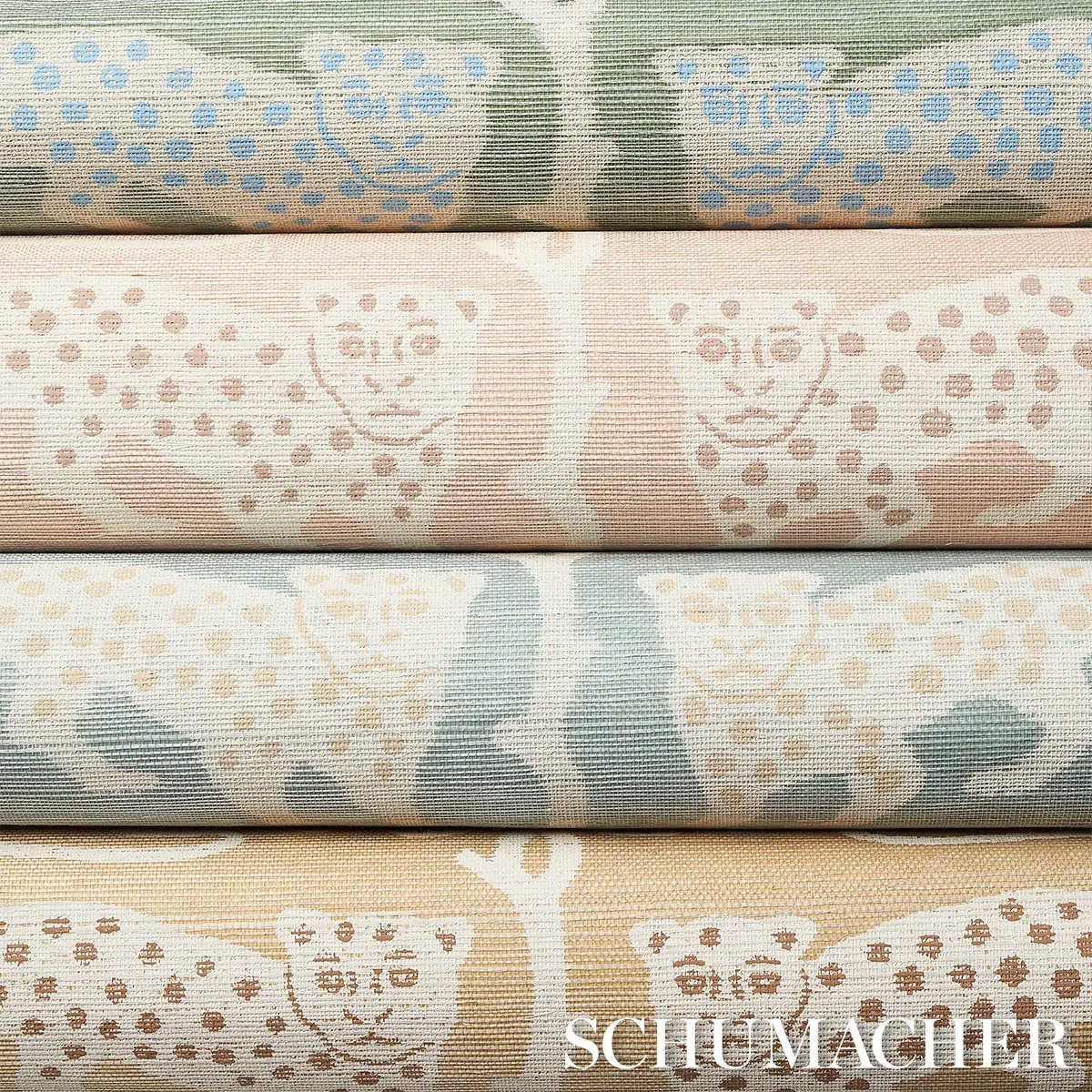 WOODLAND LEOPARD SISAL PETAL Schumacher Wallpaper wallpaper - SKU 5012302