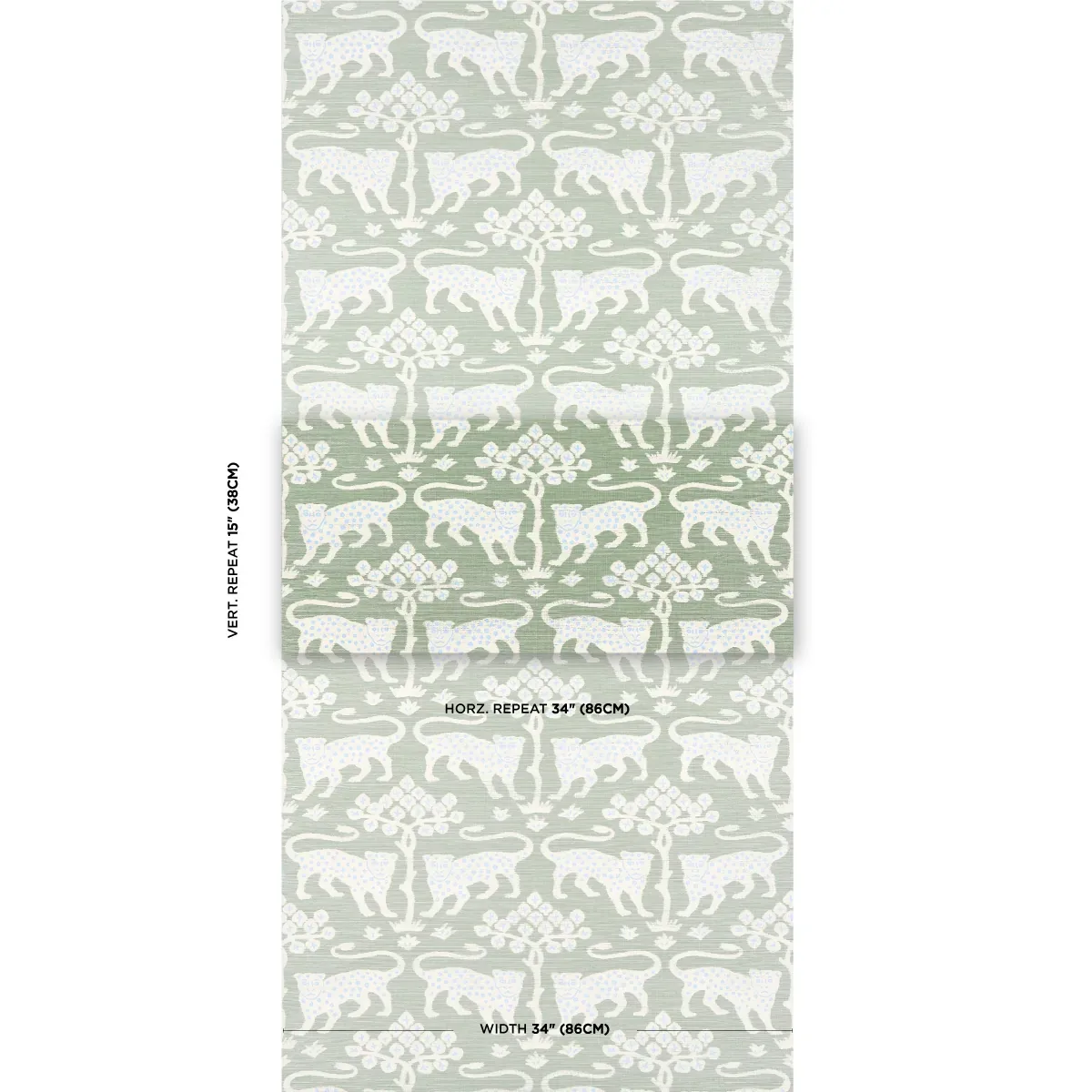 WOODLAND LEOPARD SISAL SEAGLASS Schumacher Wallpaper wallpaper - SKU 5012300
