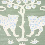 WOODLAND LEOPARD SISAL SEAGLASS Schumacher Wallpaper wallpaper - SKU 5012300