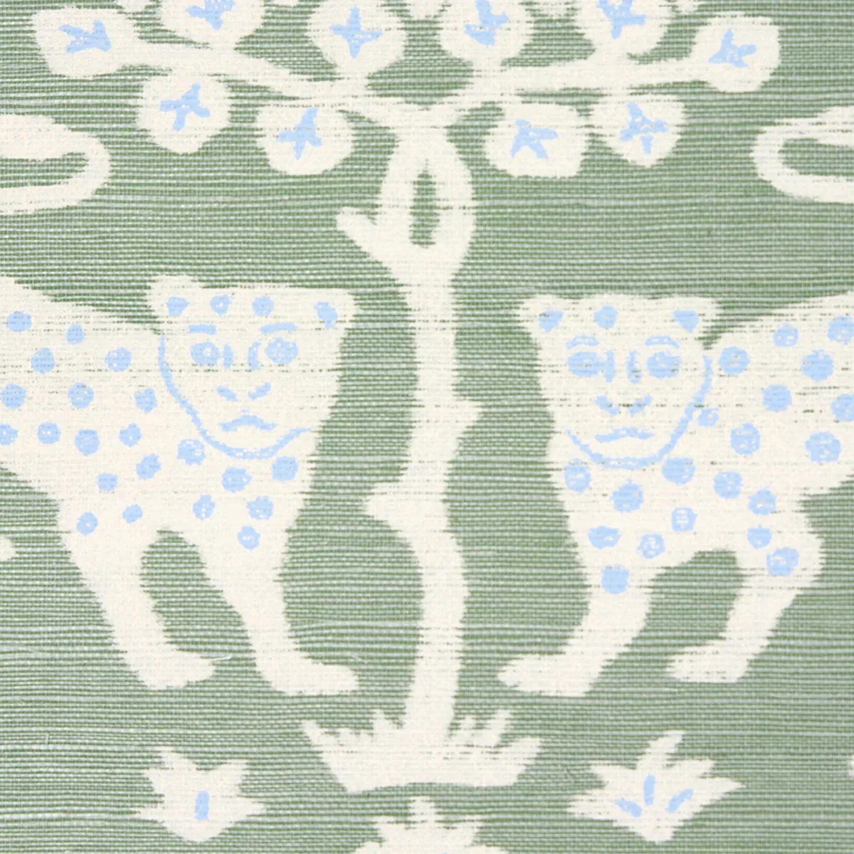 WOODLAND LEOPARD SISAL SEAGLASS Schumacher Wallpaper wallpaper - SKU 5012300