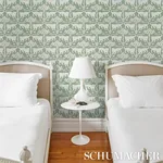 WOODLAND LEOPARD SISAL SEAGLASS Schumacher Wallpaper wallpaper - SKU 5012300