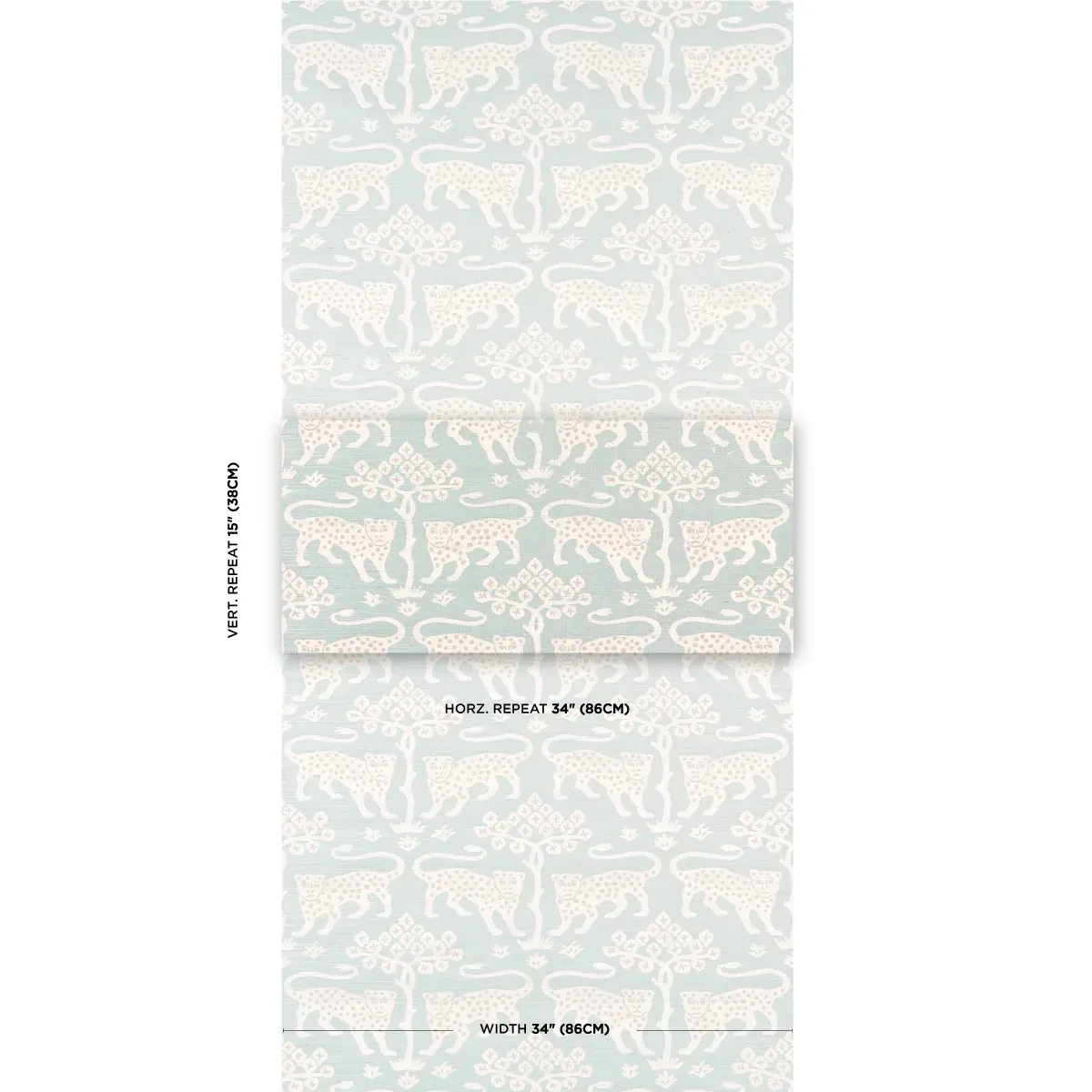 WOODLAND LEOPARD SISAL - WATERBLUE Schumacher Wallpaper | Wa WOODLAND LEOPARD SISAL WATERBLUE Schumacher Wallpaper wallpaper - SKU 5012301