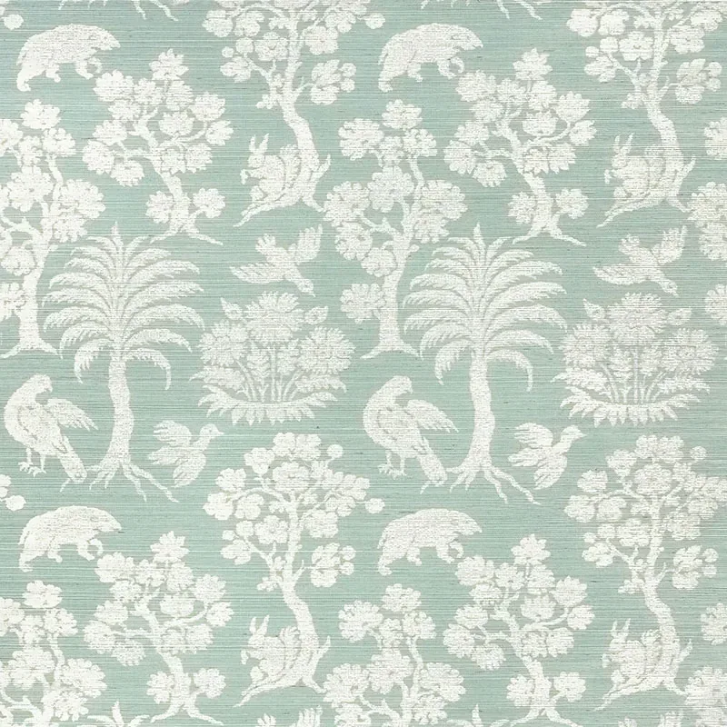 WOODLAND SILHOUETTE SISAL SKY Schumacher Wallpaper wallpaper - SKU 5008284