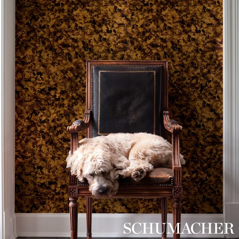 XANADU METALLIC - VINTAGE GOLD Schumacher Wallpaper | Wallpa XANADU METALLIC VINTAGE GOLD Schumacher Wallpaper wallpaper - SKU 5012800
