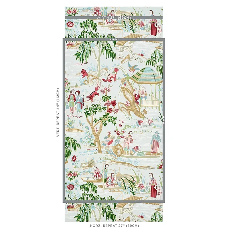 YANGTZE RIVER AQUA Schumacher Wallpaper wallpaper - SKU 5009091