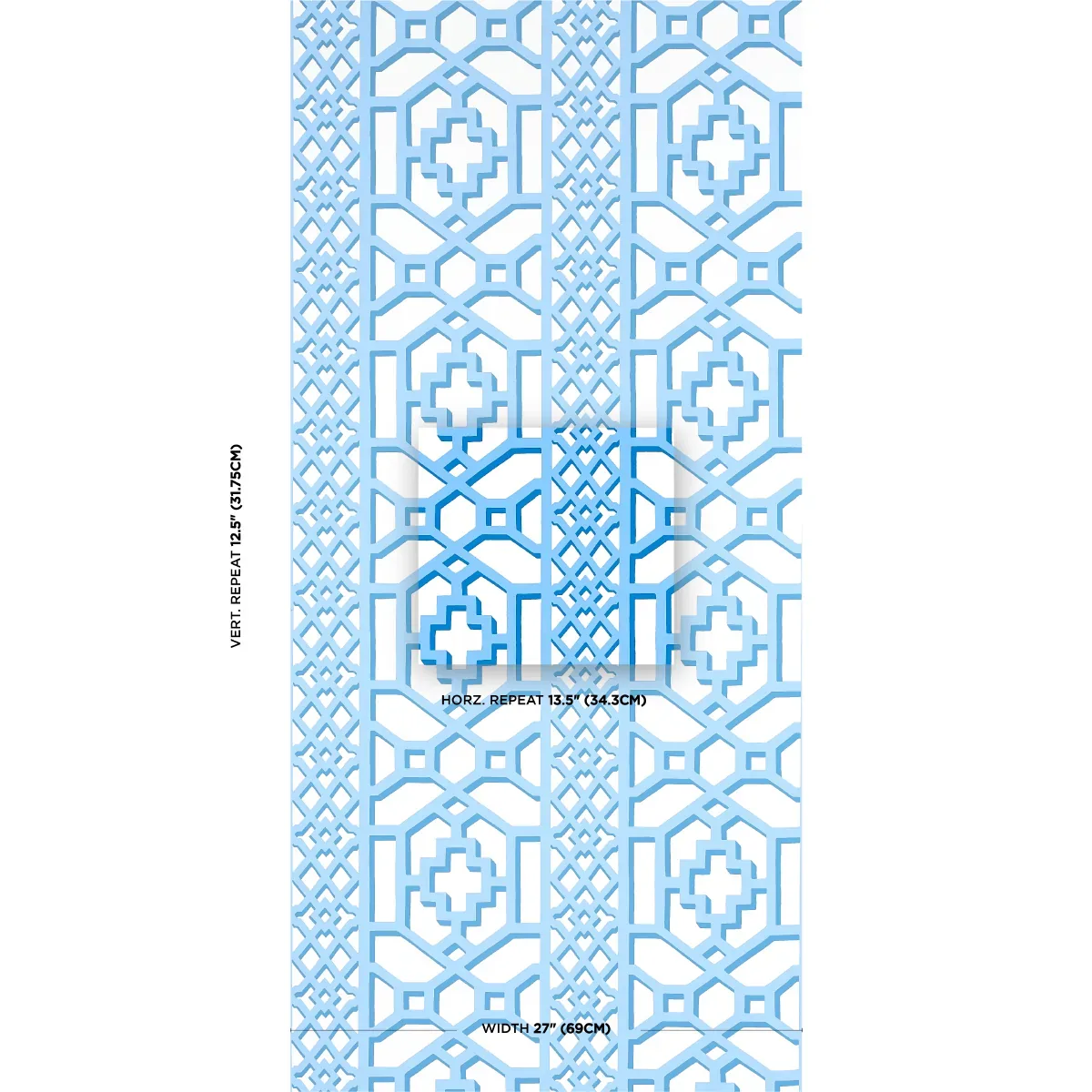 ZANZIBAR TRELLIS - BLUE Schumacher Wallpaper | Wallpaper Twi ZANZIBAR TRELLIS BLUE Schumacher Wallpaper wallpaper - SKU 5006947