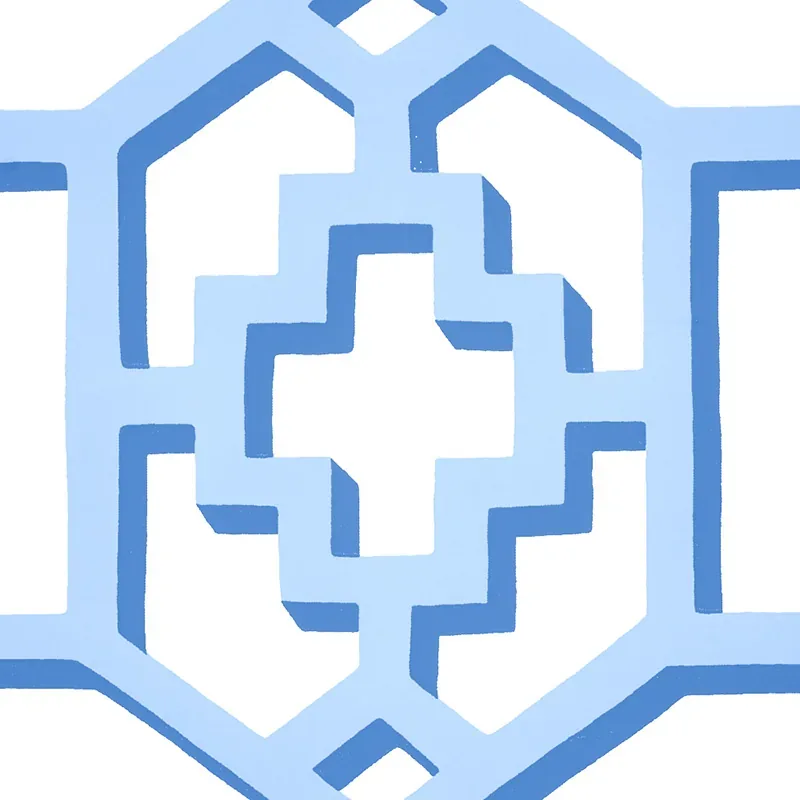 ZANZIBAR TRELLIS - BLUE Schumacher Wallpaper | Wallpaper Twi ZANZIBAR TRELLIS BLUE Schumacher Wallpaper wallpaper - SKU 5006947