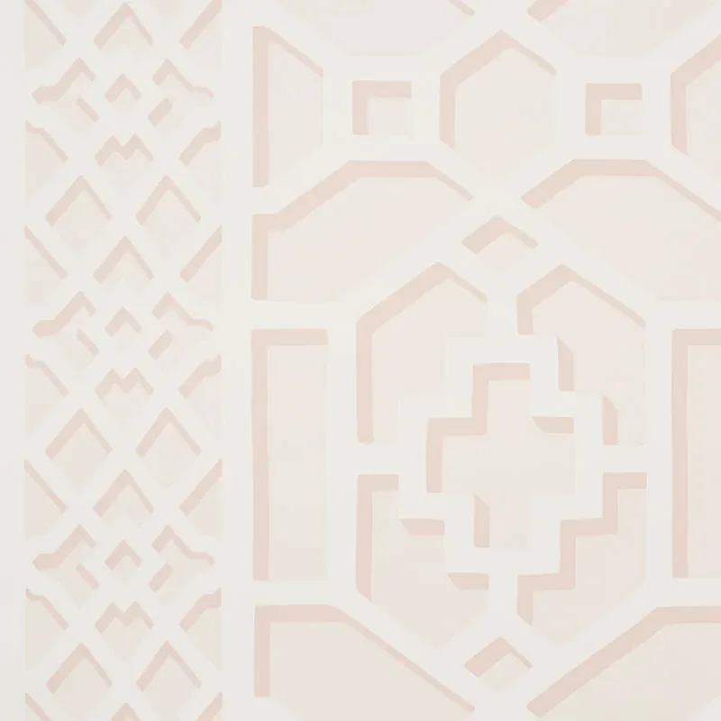 ZANZIBAR TRELLIS BLUSH Schumacher Wallpaper wallpaper - SKU 5006944