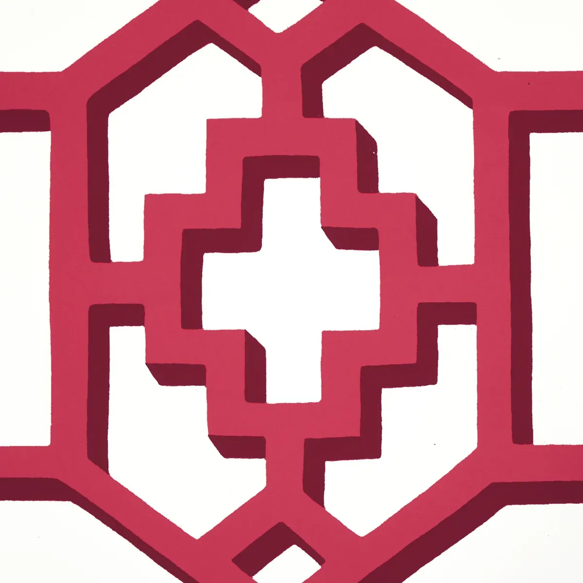 ZANZIBAR TRELLIS - LAQUER RED Schumacher Wallpaper | Wallpap ZANZIBAR TRELLIS LAQUER RED Schumacher Wallpaper wallpaper - SKU 5006948