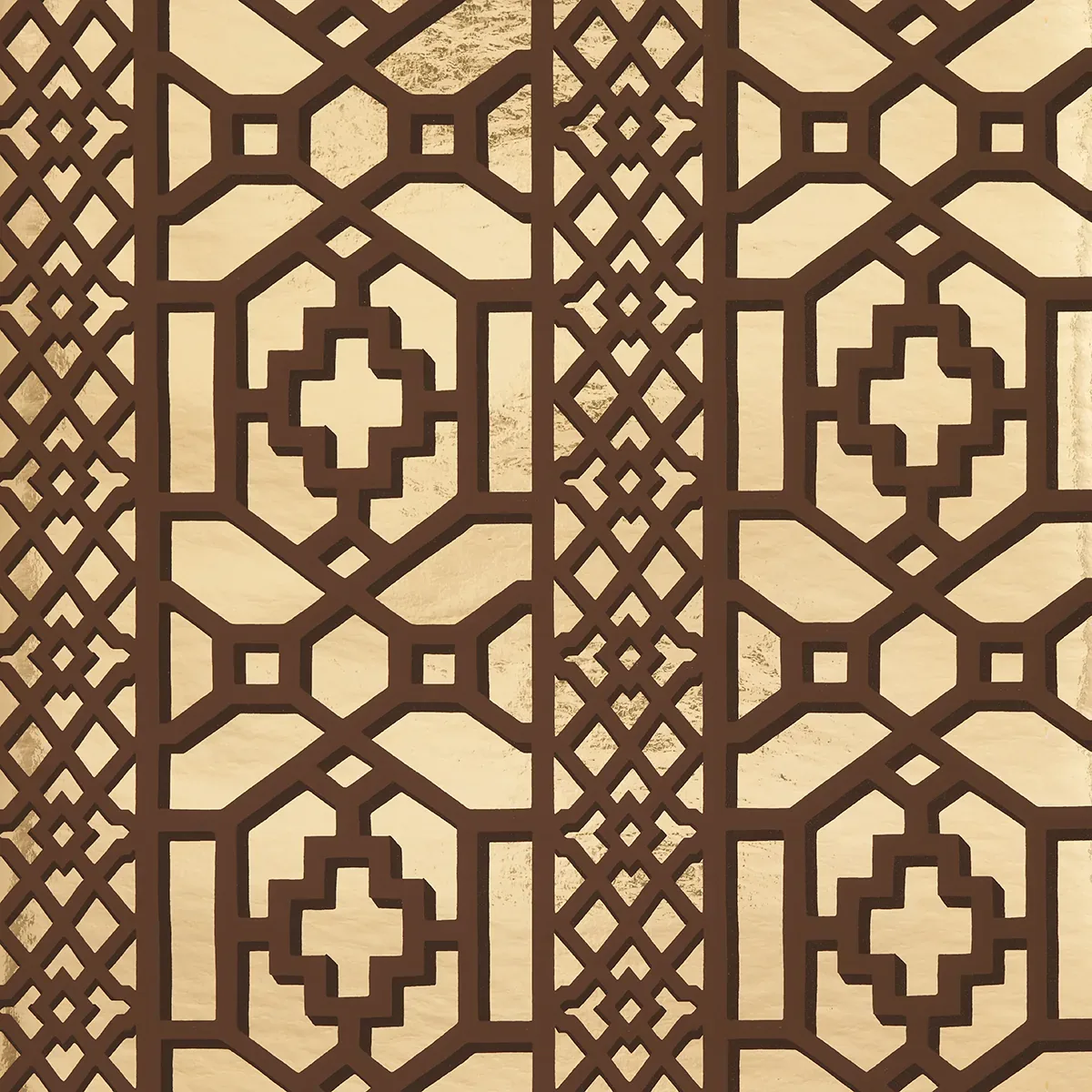 ZANZIBAR TRELLIS MYLAR GOLD MYLAR Schumacher Wallpaper wallpaper - SKU 5013640