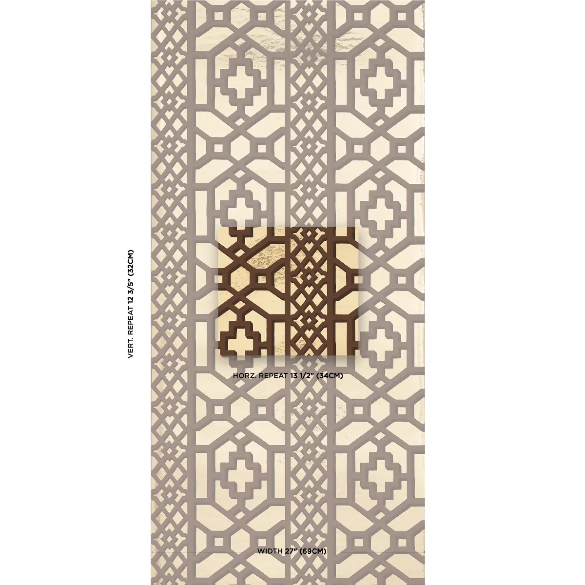 ZANZIBAR TRELLIS MYLAR GOLD MYLAR Schumacher Wallpaper wallpaper - SKU 5013640