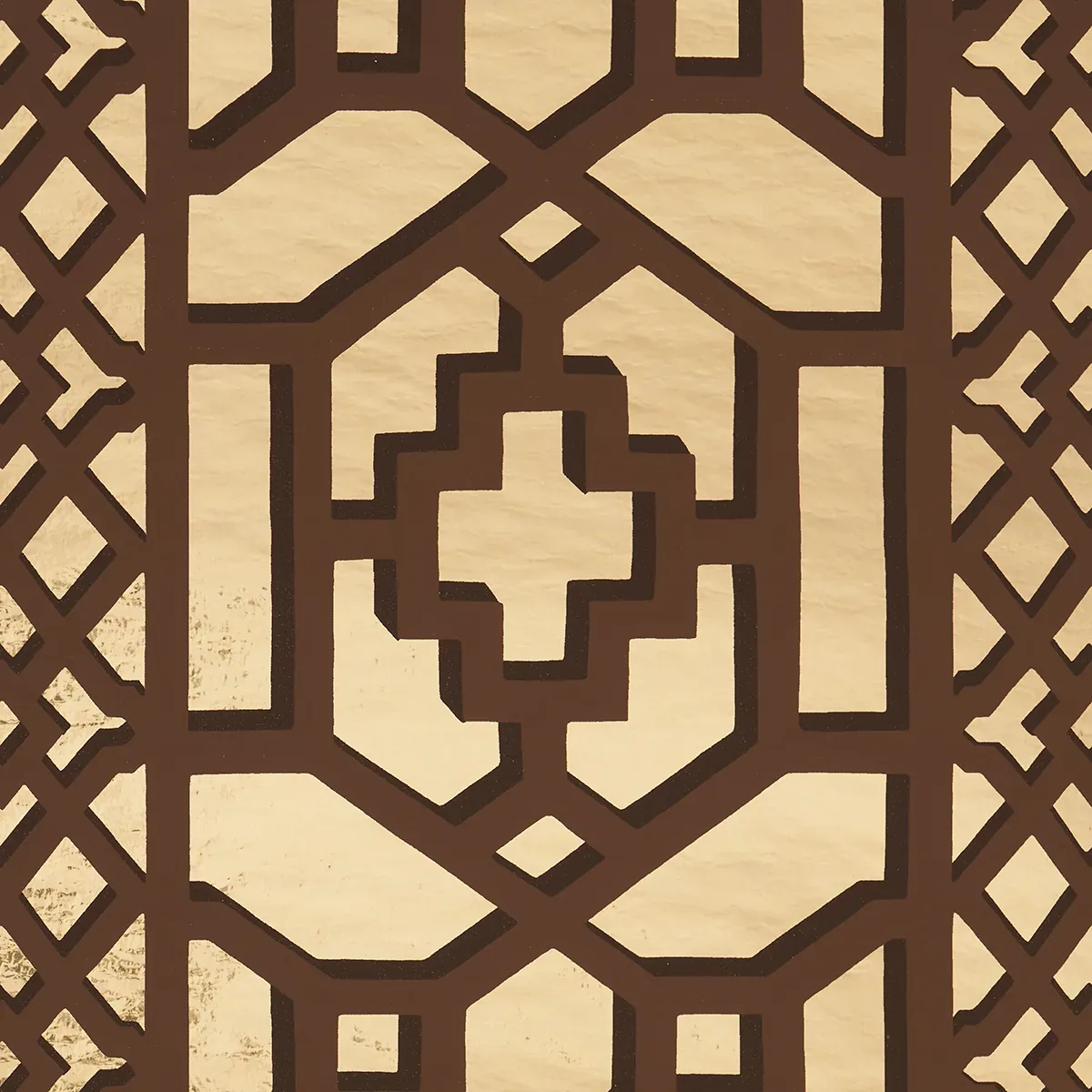 ZANZIBAR TRELLIS MYLAR GOLD MYLAR Schumacher Wallpaper wallpaper - SKU 5013640