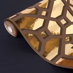 ZANZIBAR TRELLIS MYLAR GOLD MYLAR Schumacher Wallpaper wallpaper - SKU 5013640