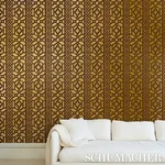 ZANZIBAR TRELLIS MYLAR GOLD MYLAR Schumacher Wallpaper wallpaper - SKU 5013640