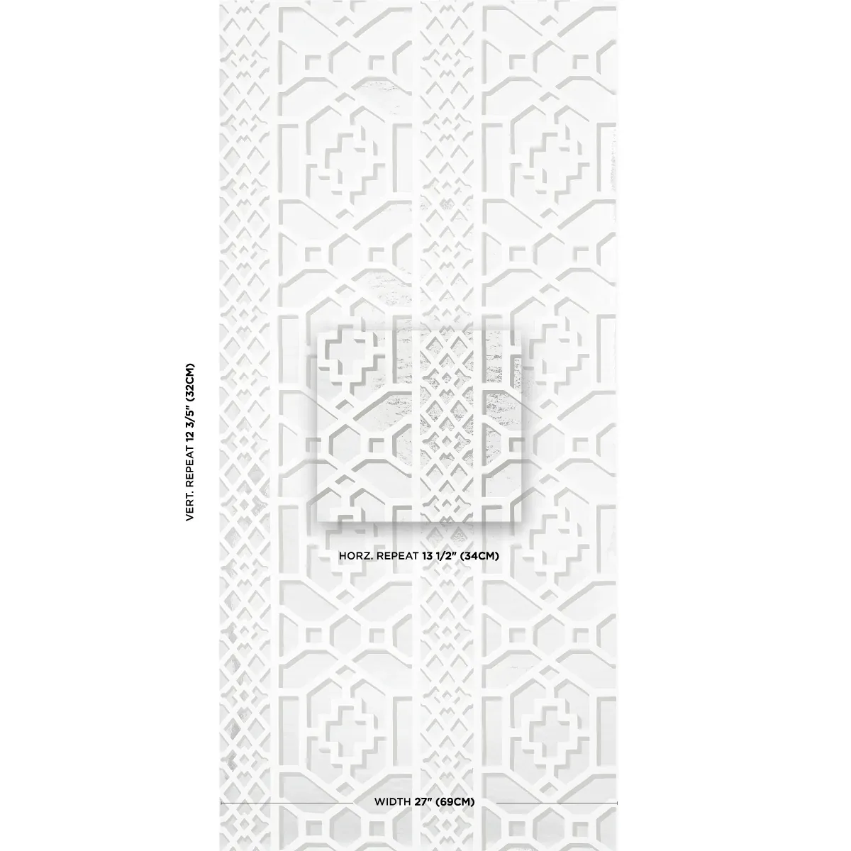 ZANZIBAR TRELLIS MYLAR SILVER MYLAR Schumacher Wallpaper wallpaper - SKU 5013641