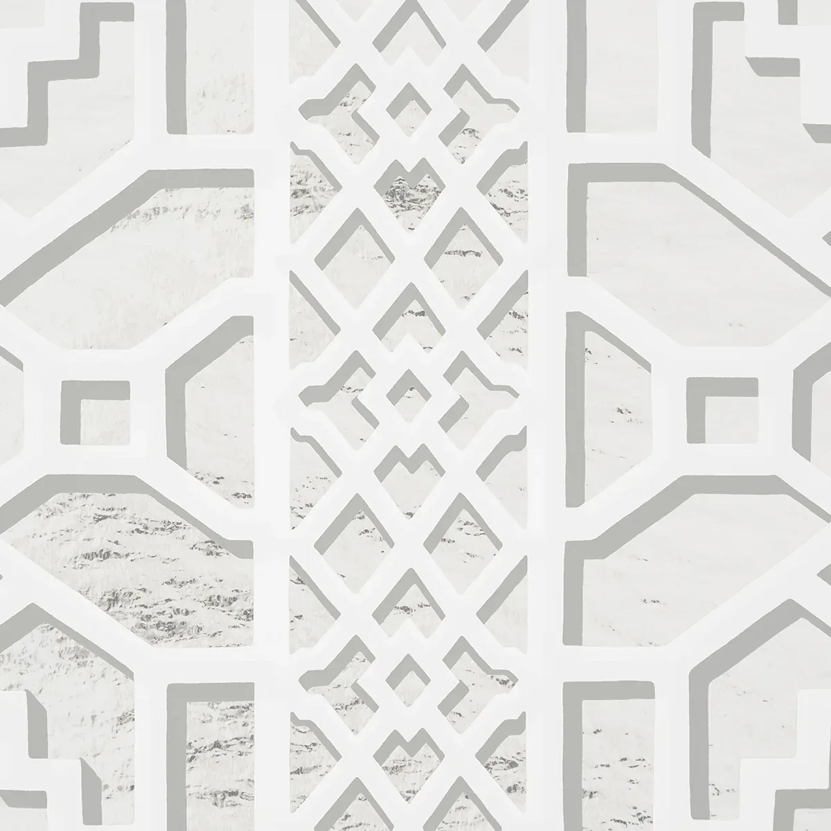ZANZIBAR TRELLIS MYLAR SILVER MYLAR Schumacher Wallpaper wallpaper - SKU 5013641