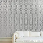 ZANZIBAR TRELLIS MYLAR SILVER MYLAR Schumacher Wallpaper wallpaper - SKU 5013641